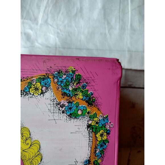 Vintage 1968 Mattel BARBIE DOLL Hot Pink Vinyl Storage Carry Case TRUNK Read - Picture 2 of 16